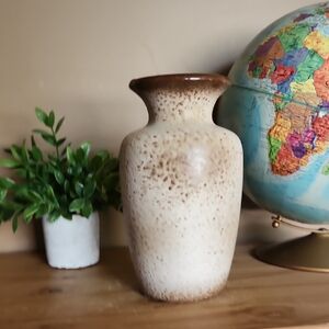 Vintage Scheurich West Germany Speckled Cream and Brown Vase